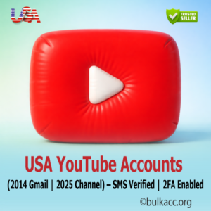 USA YouTube Accounts (2014 Gmail | 2025 Channel) – SMS Verified | 2FA Enabled