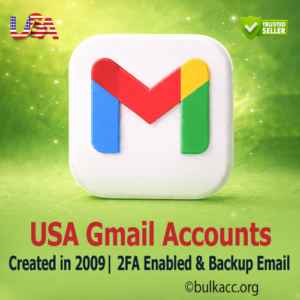 USa Gmail Accounts | Created in (2009) – SMS Verified | Backup Email & 2FA Enabled