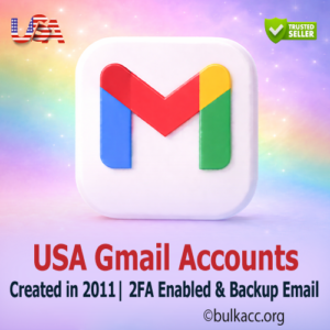 USA Gmail Accounts | Created in (2011) – Backup Email & 2FA Enabled