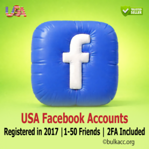 USA Facebook Accounts | Registered in 2017 | Marketplace Enabled | 1-50 Friends | 2FA Included