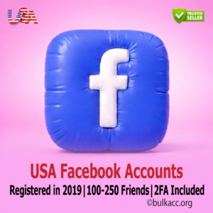 USA Facebook Accounts | Registered in 2019 | Marketplace Enabled | 100-250 Friends | 2FA Included