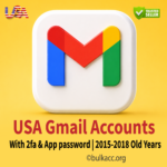 USA Gmail Accounts| with Recovery Mail & 2fa | App password | 2015-2018 Old Years