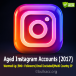 Instagram Accounts | 2017 Aged | Warmed Up  | 500+ Followers  | Email Included | Avatar + Posts | Multi-Country IP 