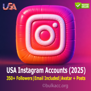 USA Instagram Accounts | 2025 Aged | 350+ Followers | Email Included | Avatar + Posts