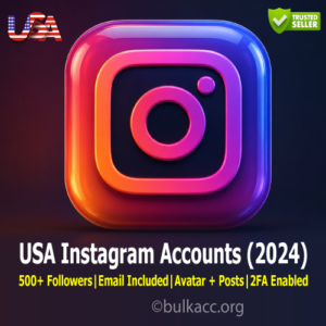 USA Instagram Accounts | 500+ Followers | Email Included | Avatar + Posts | 2FA Enabled
