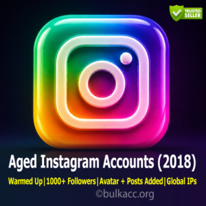 Instagram Accounts | 2018 Aged Profiles | Warmed Up | 1000+ Followers | Avatar + Posts Added | Global IPs